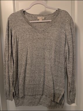 Maison Jules Grey V-Neck Sweater